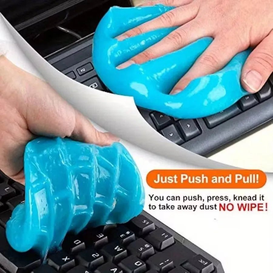 1Pc Cleaning Gel Slime - Reusable Dust Remover, Non-Toxic Sticky for Keyboard Car Vents Electronics Crevices Household Cleaning