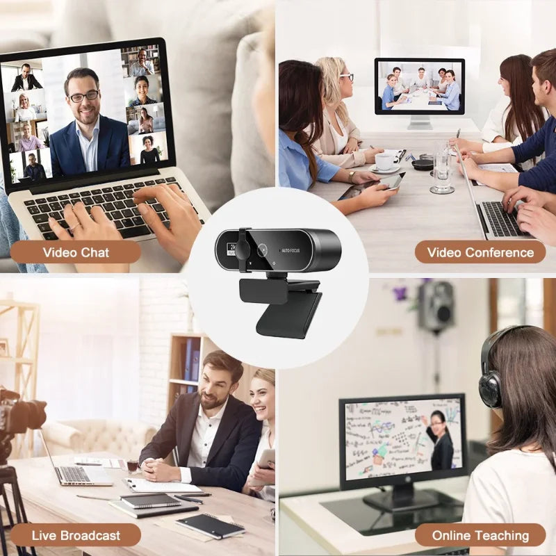 4K Webcam 1080P Mini Camera 2K Full HD Webcam with Microphone 30fps USB Web Cam for Auto Focus PC Laptop Video Shooting Camera